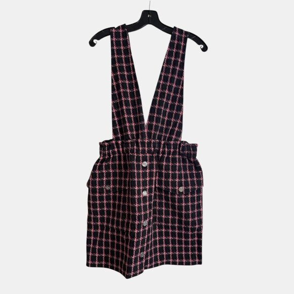 NWT MAJE WOMEN'S CHECK TWEED MINI DRESS FUCHSIA SIZE US 8 FR 40 - Picture 12 of 13